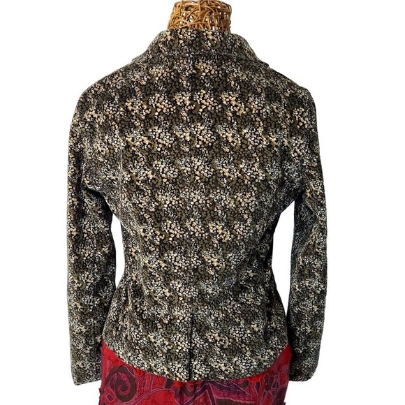 Gap Vintage Y2K Corduroy Blazer Jacket Women 8 Medium Suit Coat Brown Black Work - Picture 9 of 16